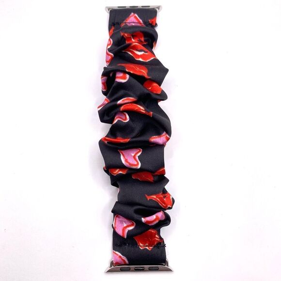 Black scrunchie smart watch replacement band 42/44mm - Picture 2 of 4